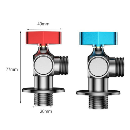 Copper High Flow 4-point Ball Valve Hot Cold Water Gas Water Heater Full Open Triangle Valve, Color: Gray Red Label Hot Water - Water Heaters & Accessories by buy2fix | Online Shopping UK | buy2fix