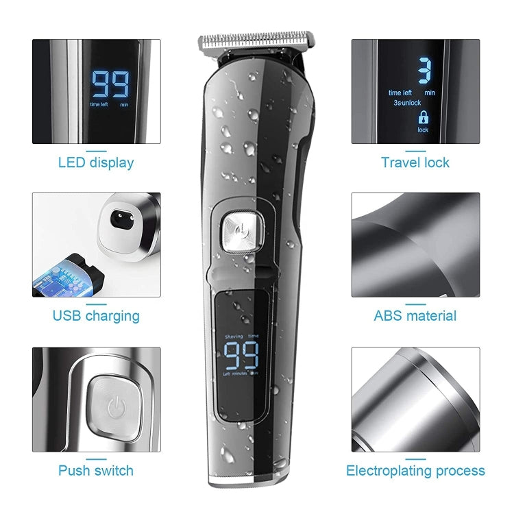 6 in 1 Men Waterproof Electric Hair Trimmer Kit Nose Trimmer, Mustache Trimmer Body Shaver 8988 - Hair Trimmer by buy2fix | Online Shopping UK | buy2fix