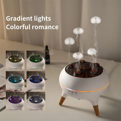 Dynamic Multi-Spray Aromatherapy Diffuser With Colorful Lights Remote Control Humidifier US Plug(V80 Spit Circle Upgrade Model) - Air Purifiers & Accessories by buy2fix | Online Shopping UK | buy2fix