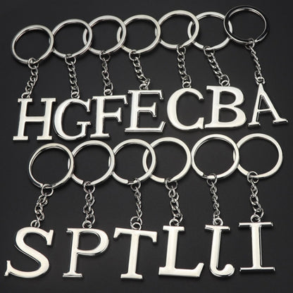 Double-Sided Three-Dimensional Plating Alphabet Keychain, Style: K - Key Rings by buy2fix | Online Shopping UK | buy2fix