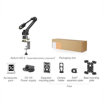 Waveshare 25118 RoArm-M2-S Desktop Robotic Arm Kit, Based On ESP32, 4-DOF(UK Plug) - Modules Expansions Accessories by Waveshare | Online Shopping UK | buy2fix