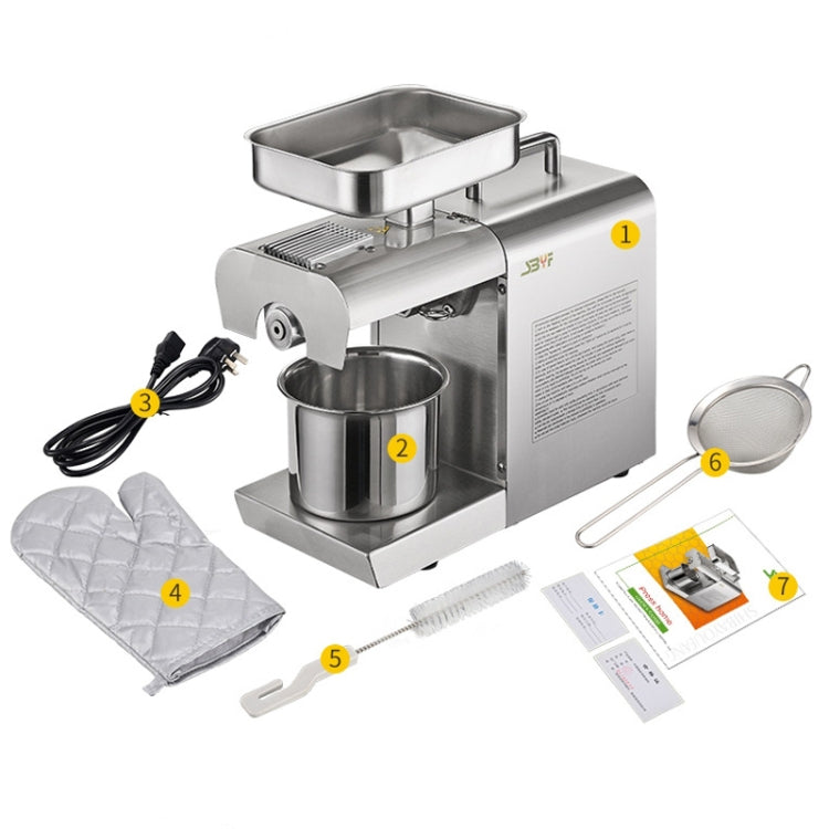 Household Small Automatic Stainless Steel Hot And Cold Oil Press Machine(EU Plug) - Electric juicers by buy2fix | Online Shopping UK | buy2fix