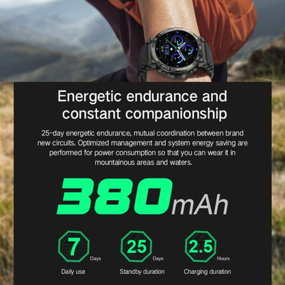 Bluetooth Talk Outdoor Pedometer Exercise Heart Rate Sleep Monitoring Smart Watch(Black) - Smart Watches by buy2fix | Online Shopping UK | buy2fix