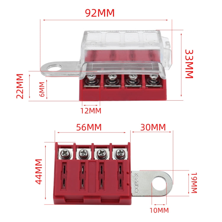 4-way RV Yacht Ignition Protection Battery Terminal Fuse Block, Specification: Three - Fuse by buy2fix | Online Shopping UK | buy2fix