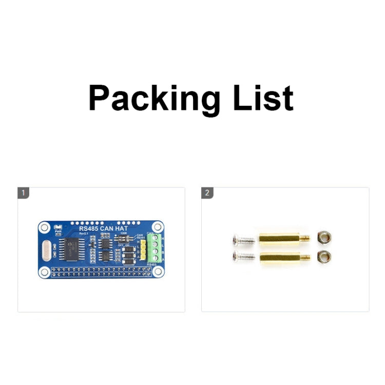 Waveshare 14882 For Raspberry Pi RS485 SPI CAN HAT Bus Module - Raspberry Pi Accessories by Waveshare | Online Shopping UK | buy2fix