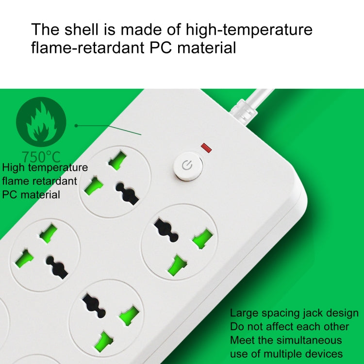 Thunderproof Overload Protection 4USB+2PD+6 Holes Socket, Color: Black US Plug - Extension Socket by buy2fix | Online Shopping UK | buy2fix