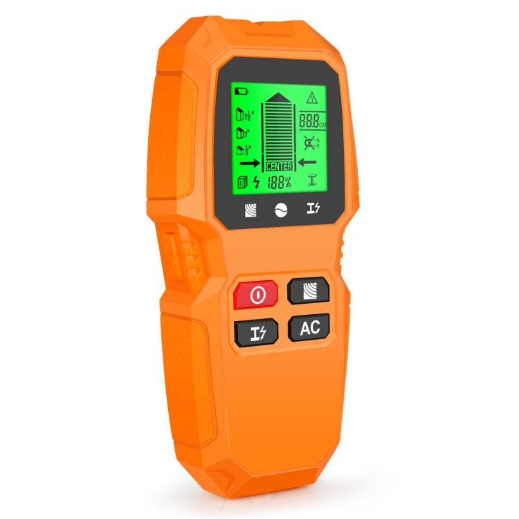 HW-QB6 5 In 1 Wall Scanner Handheld Stud Finder Wood Current Metal Live Wires Detection(Orange) - Metal Detector by buy2fix | Online Shopping UK | buy2fix