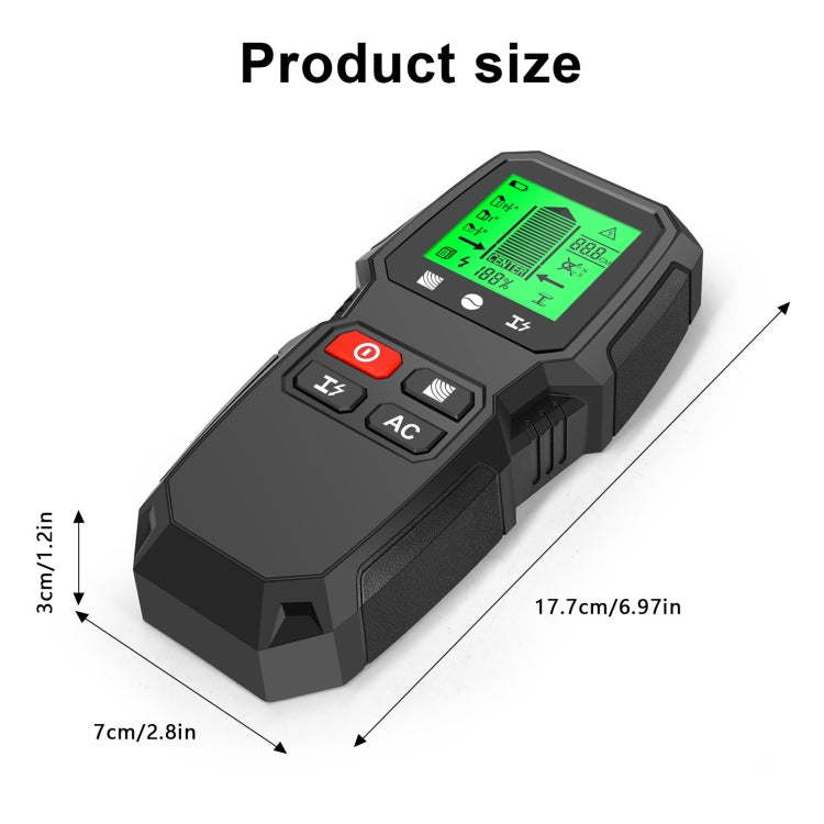 HW-QB6 5 In 1 Wall Scanner Handheld Stud Finder Wood Current Metal Live Wires Detection(White) - Metal Detector by buy2fix | Online Shopping UK | buy2fix