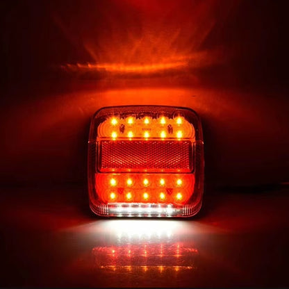 Transparent Shell Square Trailer LED Brake Tail Light - Brake Lights by buy2fix | Online Shopping UK | buy2fix