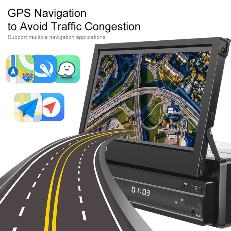 2+64G 7-Inch Single Din Android 10.0 Carplay Screen With GPS Navigation/Bluetooth/Mirror Link/DVR Input, Spec: With 4-light Camera - Car Monitor by buy2fix | Online Shopping UK | buy2fix