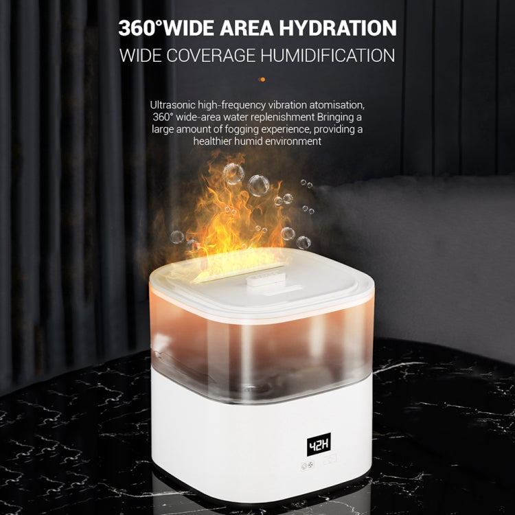 JSQ-58 1.1L large Capacity Digital Display Flame Atomization Humidifier, Color: Rose Gold(UK Plug) - Air Purifiers & Accessories by buy2fix | Online Shopping UK | buy2fix