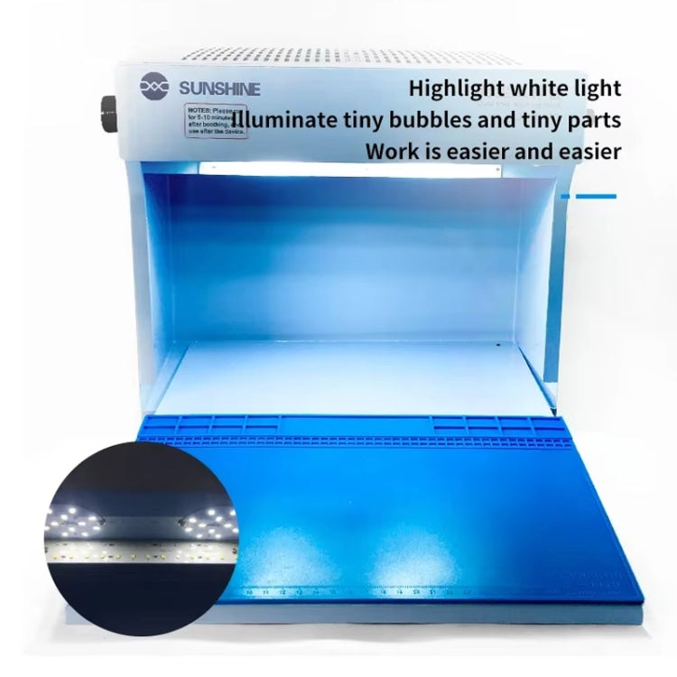 SUNSHINE SS-917C Mobile Phone Screen Repair Dust-free Workbench Green White Light Dual Lamps Dust Display Lamp Operator Bench EU Plug - Repair Platform by SUNSHINE | Online Shopping UK | buy2fix