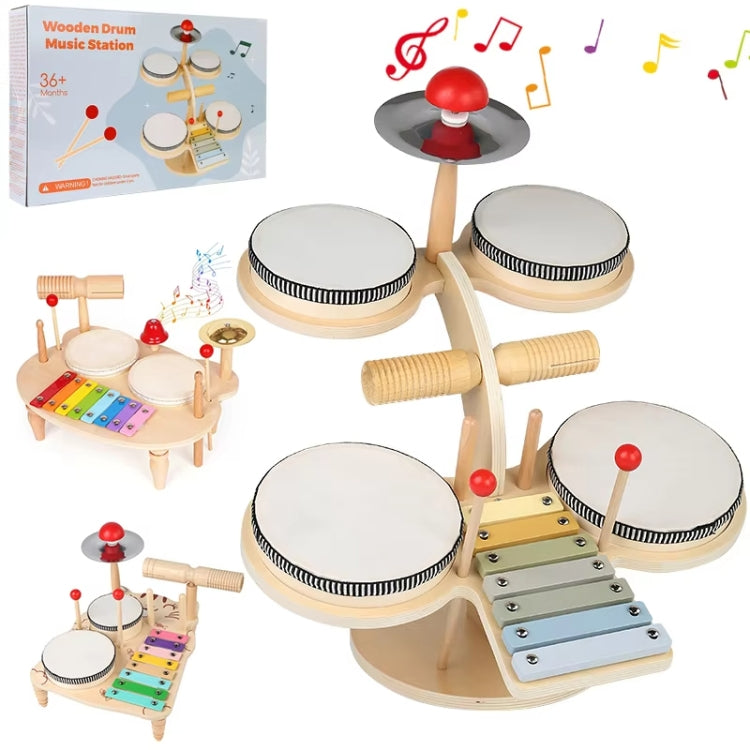 Children Wooden Desktop Music Percussion Toy Baby Early Learning Drum Enlightenment Toy, Style: Music Stand - Musical Instrument Toys by buy2fix | Online Shopping UK | buy2fix