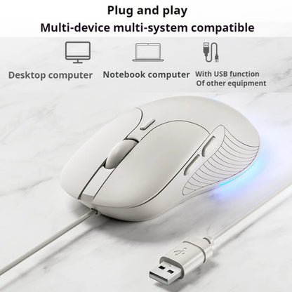 Inphic B2 Gaming Macro Mute Glow Computer Wired Mice(White) - Wired Mice by Inphic | Online Shopping UK | buy2fix