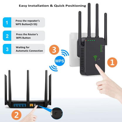 Urant U10 300Mbps 2.4G Wireless Repeater WiFi Signal Amplifier With 4 Antennas US Plug White - Broadband Amplifiers by Urant | Online Shopping UK | buy2fix