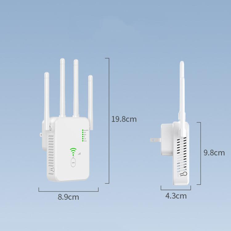 Urant U10 300Mbps 2.4G Wireless Repeater WiFi Signal Amplifier With 4 Antennas UK Plug Black - Broadband Amplifiers by Urant | Online Shopping UK | buy2fix