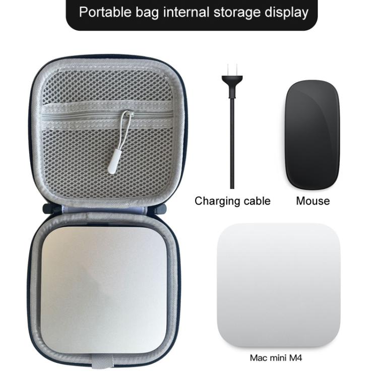 For Mac Mini M4 Storage Bag Computer Host Portable Protective Hard Case Storage Case(Black) - MINI PC Accessories & Gadgets by buy2fix | Online Shopping UK | buy2fix