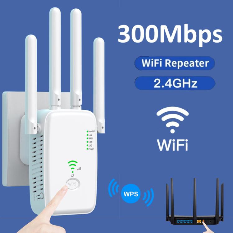 Urant U11 300Mbps 2.4G Wireless Repeater WiFi Signal Amplifier Support WPS Quick Setting EU Plug White - Broadband Amplifiers by Urant | Online Shopping UK | buy2fix