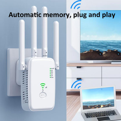 Urant U11 300Mbps 2.4G Wireless Repeater WiFi Signal Amplifier Support WPS Quick Setting EU Plug White - Broadband Amplifiers by Urant | Online Shopping UK | buy2fix