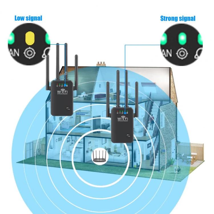 Urant U9 300Mbps 2.4G Wireless Repeater WiFi Signal Amplifier Support WPS Quick Setting EU Plug Black - Broadband Amplifiers by Urant | Online Shopping UK | buy2fix