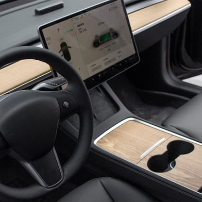 For Tesla Model 3 Renewed Center Console Panel Protection Sticker, Color: Vertical Wood Grain - Car Interior Mouldings by buy2fix | Online Shopping UK | buy2fix