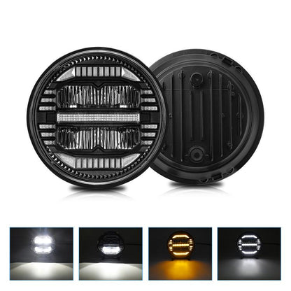 7-inch Round Refraction LED Round Headlight For Wrangler(H4) - LED Headlamps by buy2fix | Online Shopping UK | buy2fix