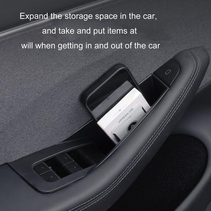 For Tesla Convenient Door Inner Handle Storage Box, Model: Model Y Back Door 1pair - Stowing Tidying by buy2fix | Online Shopping UK | buy2fix