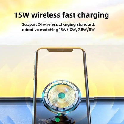 15W Car Magnetic Wireless Charging Phone Holder Alloy Base, Spec: Air Outlet Silver - Wireless Charger Holders by buy2fix | Online Shopping UK | buy2fix