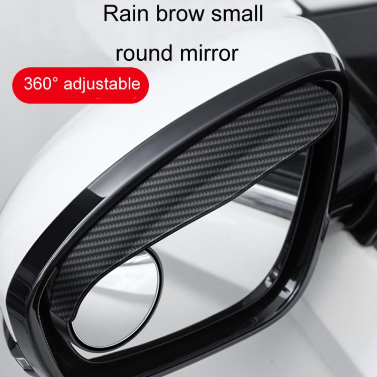 2pcs / Set Car Mirror Reversing Shield Rain Brow 2 In 1 Carbon Fiber Reflective Auxiliary Mirror Cover - Convex Mirror & Accessories by buy2fix | Online Shopping UK | buy2fix