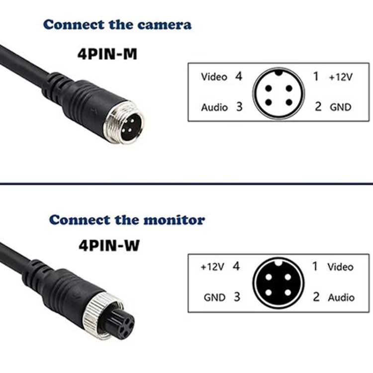 4 Pin Aviation Male To RCA Female DC Female Car Camera Adapter Connector Wire 50cm - DIY Cables by buy2fix | Online Shopping UK | buy2fix