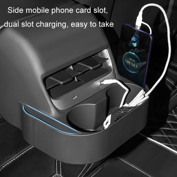 For Tesla Model 3/Y Rear Air Outlet Anti-kick Storage Box Cup Holder(TSL-305) - Stowing Tidying by buy2fix | Online Shopping UK | buy2fix