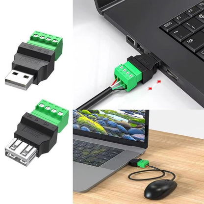 JUXIN USB2.0 Plug Adapter Type-A to 4 Pin Screw Terminal Block Connector, Spec: Female - Cable & Adapters by buy2fix | Online Shopping UK | buy2fix