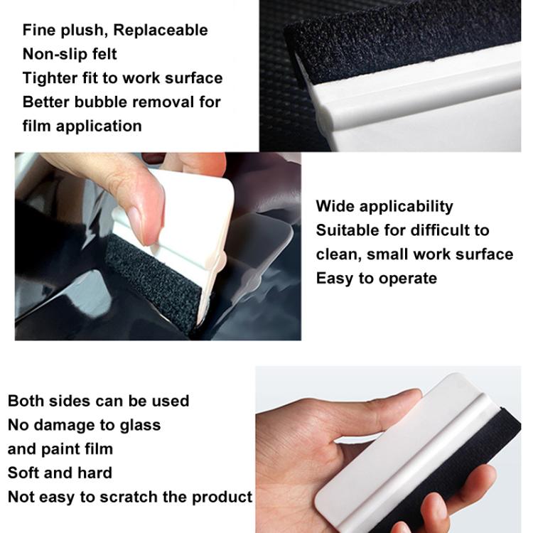 5pcs With Felt Car Film Tool Anti-scratch Small Scraper(White) - Sticker Tools by buy2fix | Online Shopping UK | buy2fix