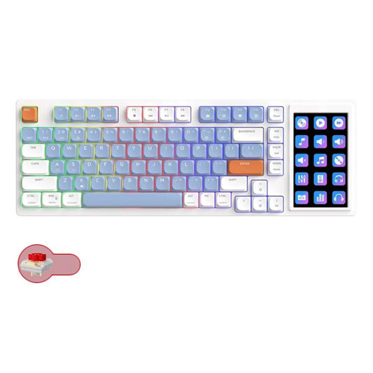 Ajazz AKP815 81 Keys Wired Mechanical Keyboard RGB Backlit LCD Screen Visual Programming Custom Driver Gaming Keyboard(Red Axis White Blue Orange) - Wired Keyboard by Ajazz | Online Shopping UK | buy2fix