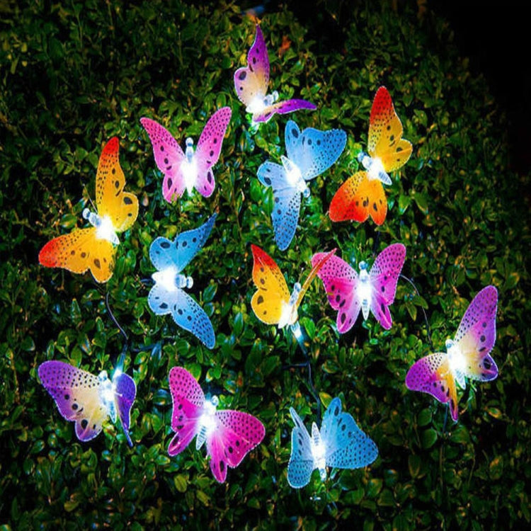 Solar Powered Butterfly Fiber Optic Fairy String Waterproof Christmas Outdoor Garden Holiday Lights, Size:5m 20LEDs - Solar Lights by buy2fix | Online Shopping UK | buy2fix