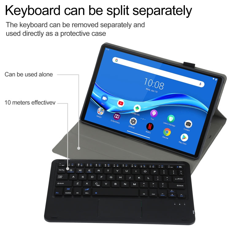 AM10-A Detachable Bluetooth Backlight Keyboard Ultrathin Horizontal Flip Leather Tablet Case with Touchpad & Holder for Lenovo M10 Plus 10.3 inch X606F(Black) - Lenovo Keyboard by buy2fix | Online Shopping UK | buy2fix