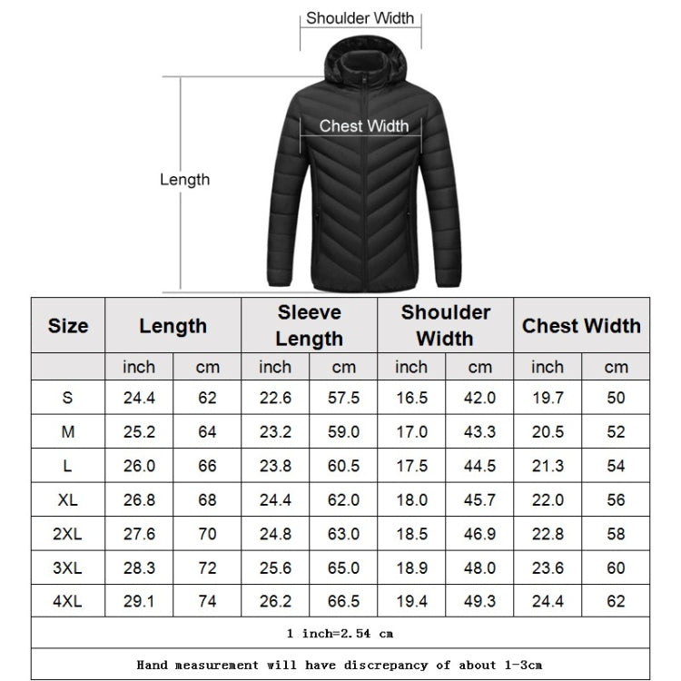 USB Heated Smart Constant Temperature Hooded Warm Coat for Men and Women (Color:Red Size:L) - Down Jackets by buy2fix | Online Shopping UK | buy2fix