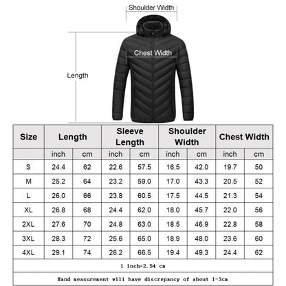 USB Heated Smart Constant Temperature Hooded Warm Coat for Men and Women (Color:Dark Blue Size:M) - Down Jackets by buy2fix | Online Shopping UK | buy2fix