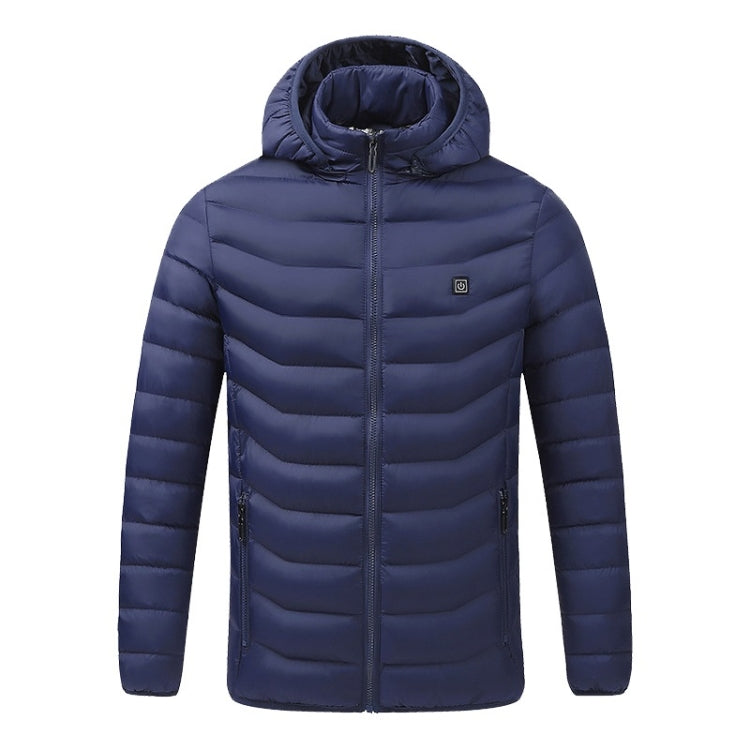 USB Heated Smart Constant Temperature Hooded Warm Coat for Men and Women (Color:Blue Size:M) - Down Jackets by buy2fix | Online Shopping UK | buy2fix