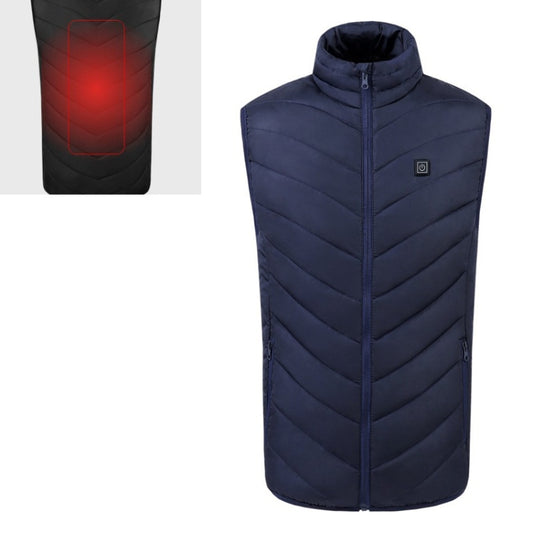 USB Security Smart Constant Temperature Fever Men Stand Collar Cotton Vest (Color:Blue Size:XL) - Down Jackets by buy2fix | Online Shopping UK | buy2fix