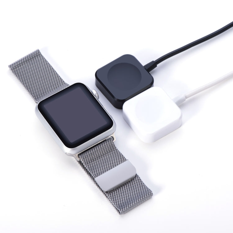 1m Square Magnetic Fast Charger USB Charging Cable for Watch Apple Series Ultra/8/7/6/SE/SE2/5/4/3/2 (Black) - Charger / Holder by buy2fix | Online Shopping UK | buy2fix