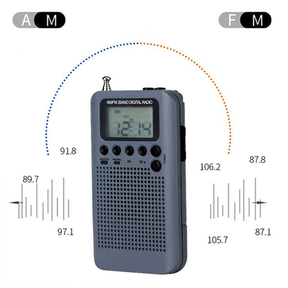 HRD-104 Mini Portable FM + AM Two Band Radio with Loudspeaker(Grey) - Consumer Electronics by buy2fix | Online Shopping UK | buy2fix