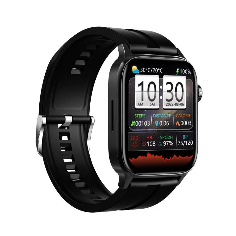 HAMTOD GT22 1.85 inch TFT Screen Health Smart Watch, Support Bluetooth Call / Plateau Blood Oxygen / Skin Health / Body Temperature / Arrhythmia / TI Heart Rate Monitoring (Black) - Smart Watches by HAMTOD | Online Shopping UK | buy2fix