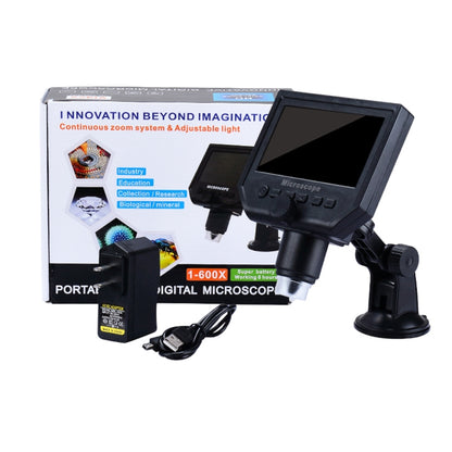 G600 600X 3.6MP 4.3 inch HD LCD Display USB Charging Portable Digital Microscope with LED Light, Support Micro SD Card(64GB Max), US Plug, AC 100-240V - Consumer Electronics by buy2fix | Online Shopping UK | buy2fix