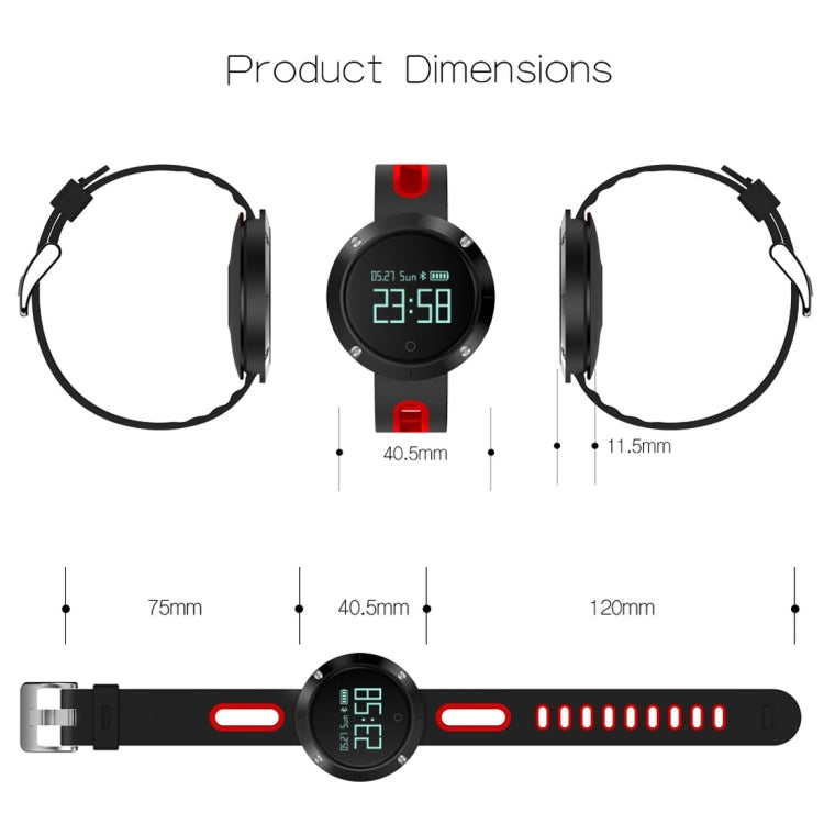 DOMINO DM58 0.95 Inch OLED Large Touch Screen Display Sport Smart Bracelet, IP68 Waterproof and Dustproof, Support Pedometer / Heart Rate Monitor / Blood Pressure Monitor / Notification Remind / Call  ... tor, Compatible with Android and iOS Phones(Black) - Smart Watches by DOMINO | Online Shopping UK | buy2fix