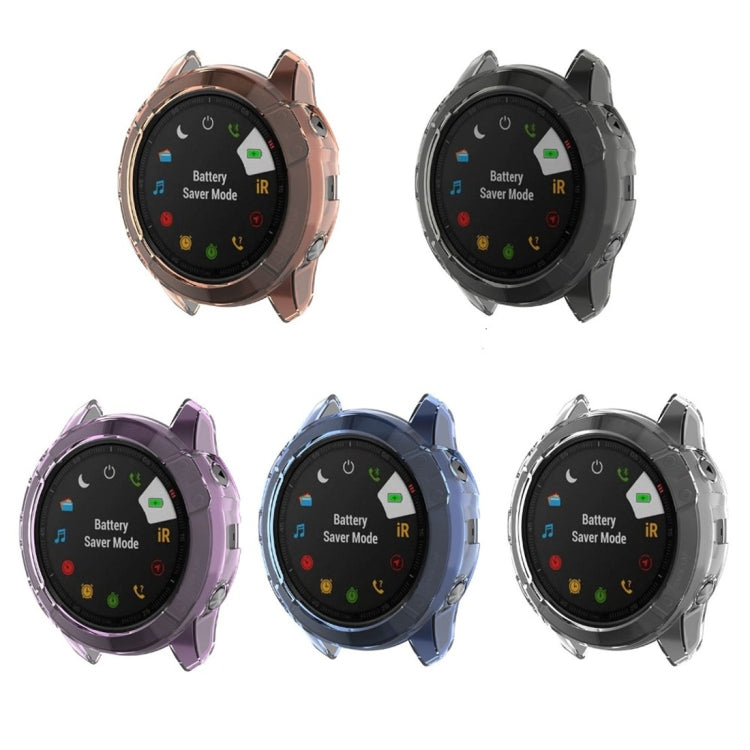 For Garmin Fenix 6X TPU Half Coverage Smart Watch Protevtice Case(Black) - Smart Wear by buy2fix | Online Shopping UK | buy2fix