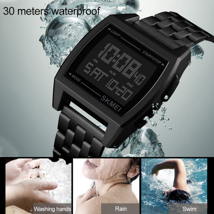 SKMEI 1368 Multifunctional Men Outdoor Sports Noctilucent Waterproof Digital Watch(Silver) - Sport Watches by SKMEI | Online Shopping UK | buy2fix