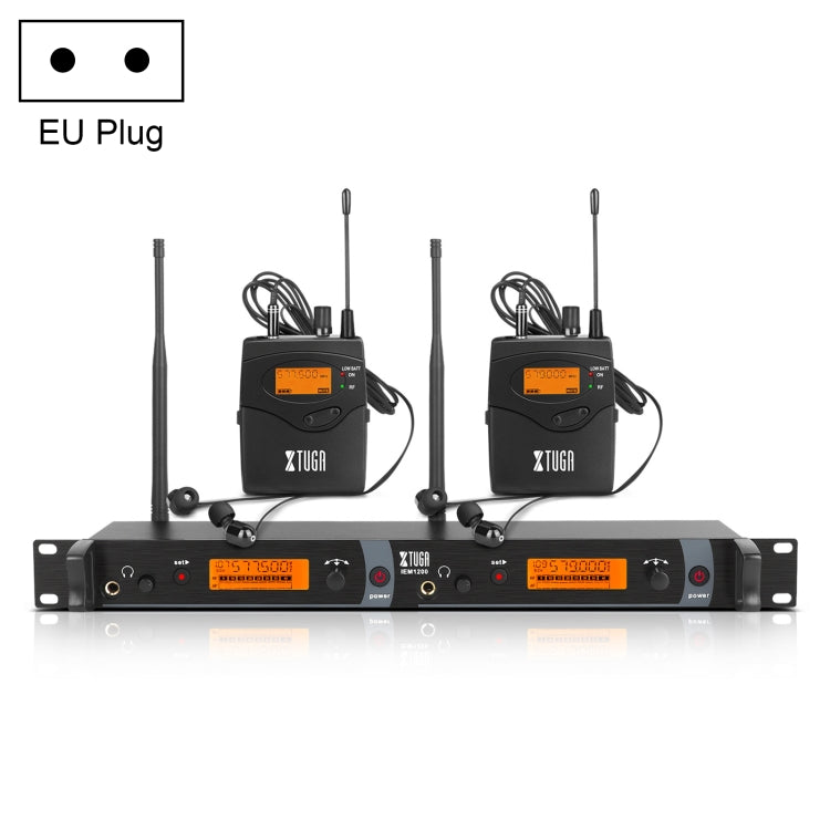 IEM1200 Wireless Transmitter 2 Bodypack Stage Singer In-Ear Monitor System(EU Plug) - Consumer Electronics by buy2fix | Online Shopping UK | buy2fix