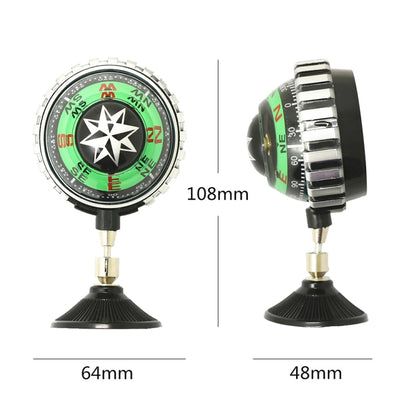 LC530 Car Compass Ball Compass Car Decoration With Suction Cup - Clocks & Car Meters by buy2fix | Online Shopping UK | buy2fix