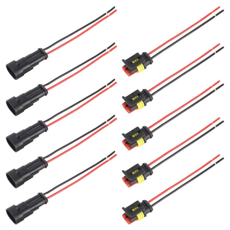 10pcs 2P Car Waterproof Plug Car Connector Plug-In, Length：10cm - Cables & Connectors by buy2fix | Online Shopping UK | buy2fix